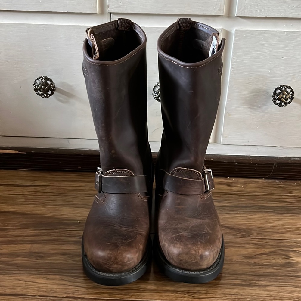 Frye Dark Brown Moto Boots